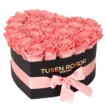 Korall evighetsrosor | Hjärtbox