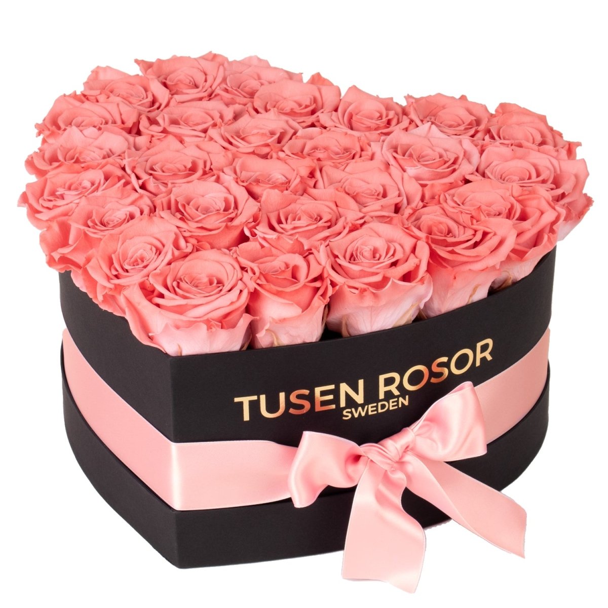 Korall evighetsrosor | Hjärtbox