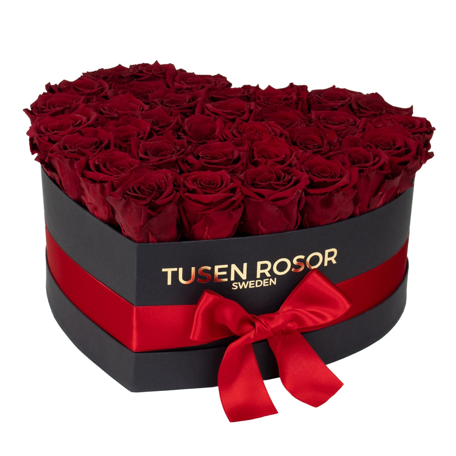 Röda evighetsrosor | Hjärtbox