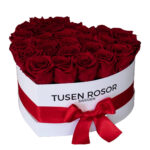 Röda evighetsrosor | Hjärtbox