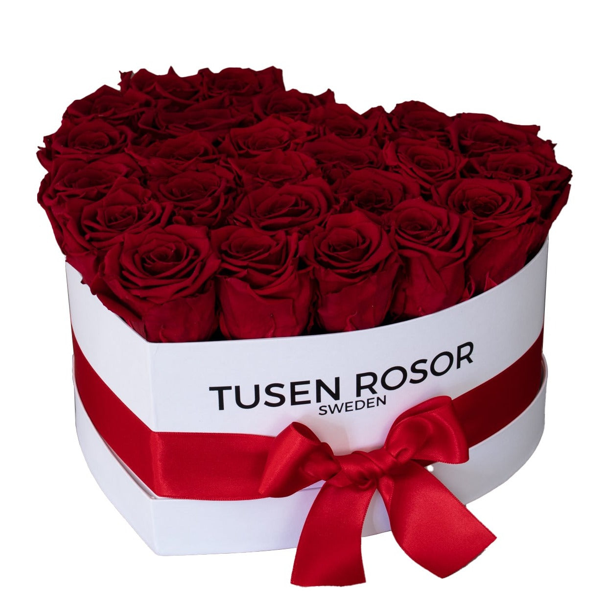 Röda evighetsrosor | Hjärtbox