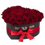 Röda evighetsrosor | Hjärtbox dome